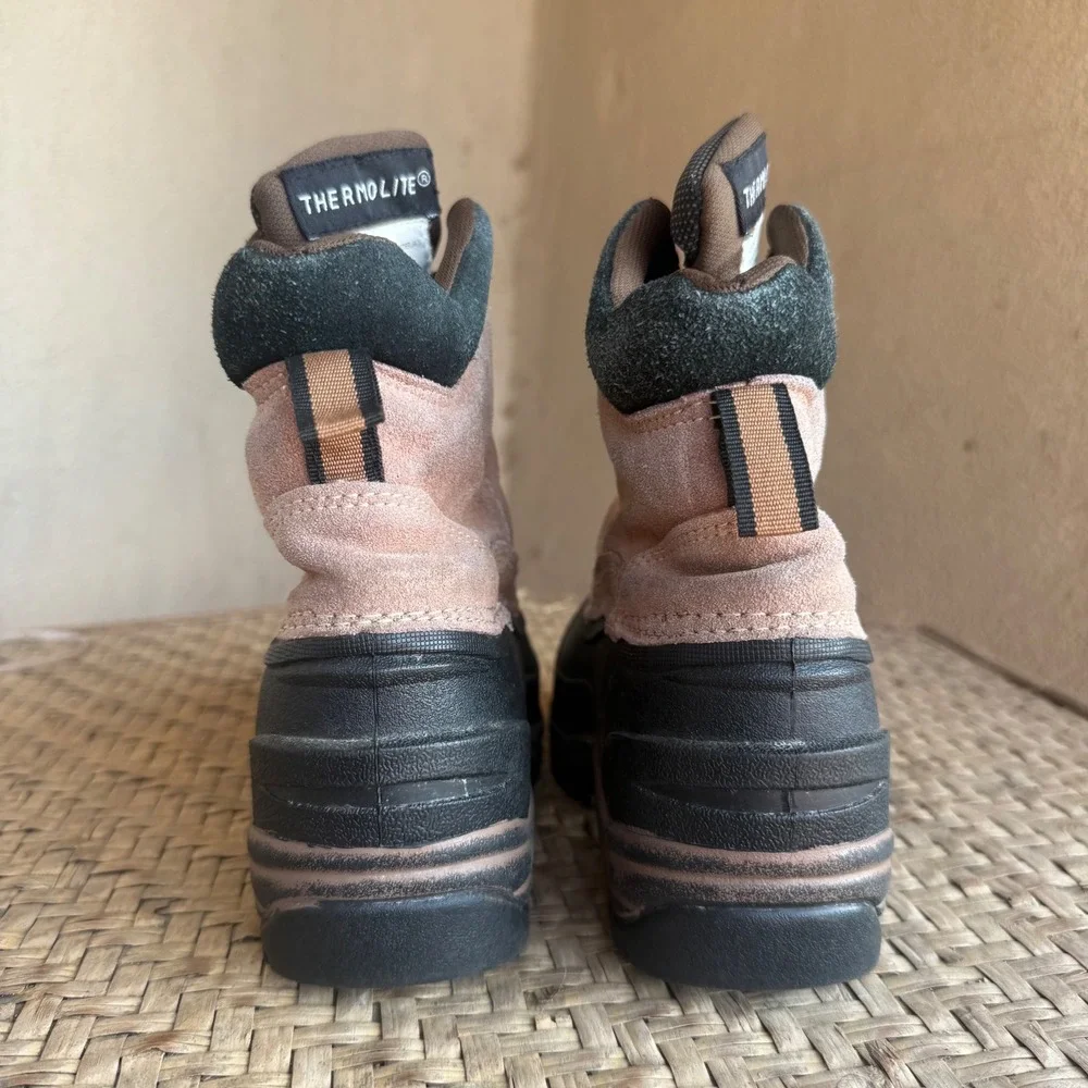 Champion Snow Boots Kids 13 Tan Black Thermolite Insulated Zip Winter Outdoor